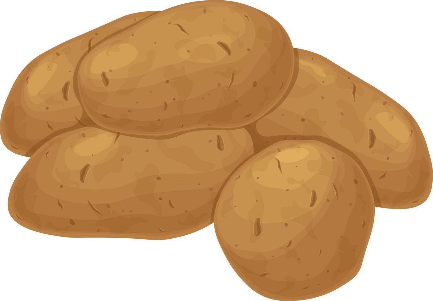 Potato. Potato tubers. A ripe vegetable. Vegetarian product. Sliced potatoes. Vector illustration isolated on a white background