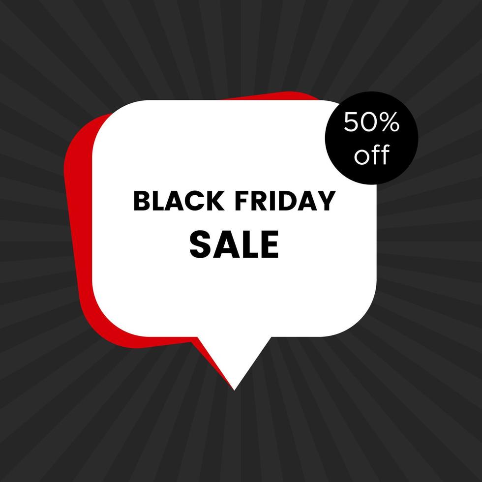 Black Friday sale banner on black background. Vector illustration.