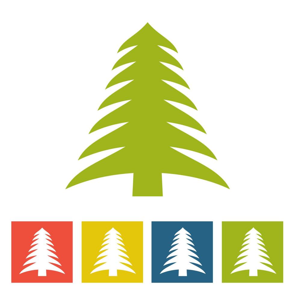 Spruce. New Year icon. Vector illustration