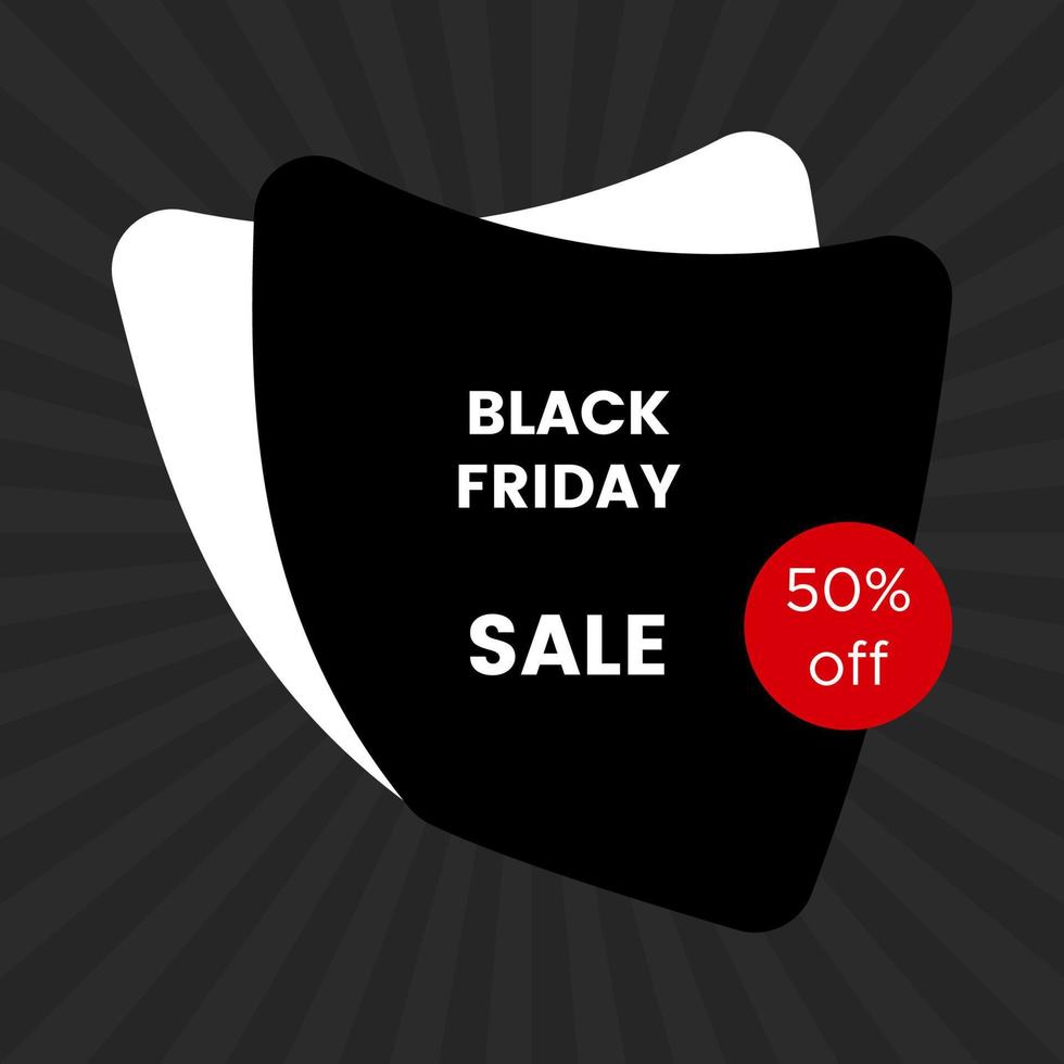 Black Friday sale banner on black background. Vector illustration.