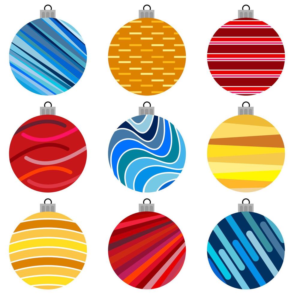 Set of Christmas Balls. Christmas Decorations on White Background. vector