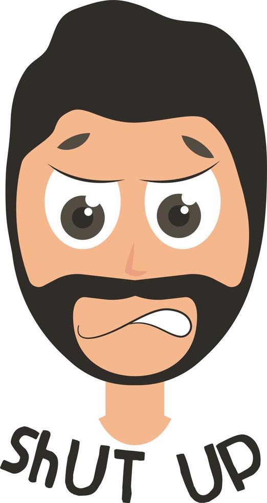 Angry man emoji, illustration, vector on white background