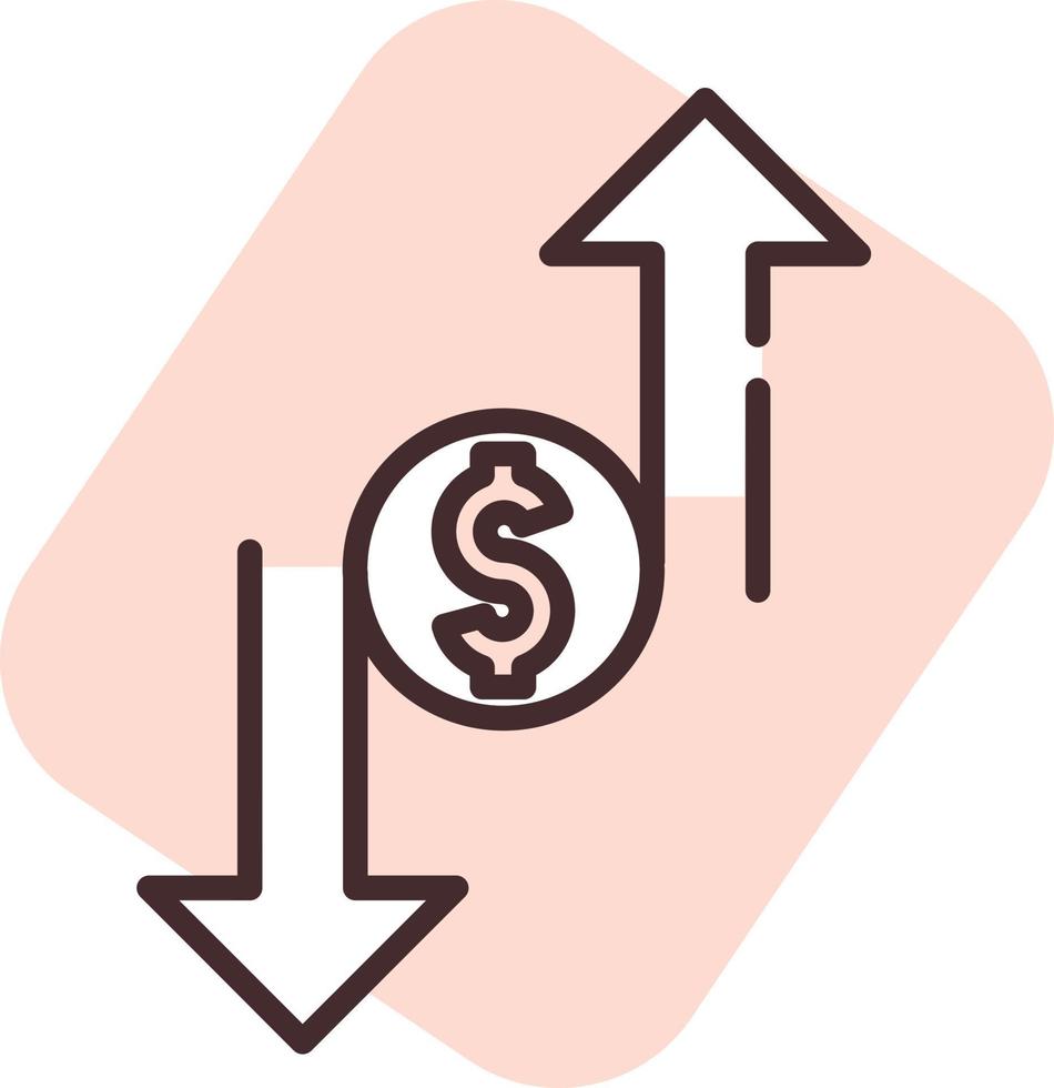 Investment flow, icon, vector on white background.