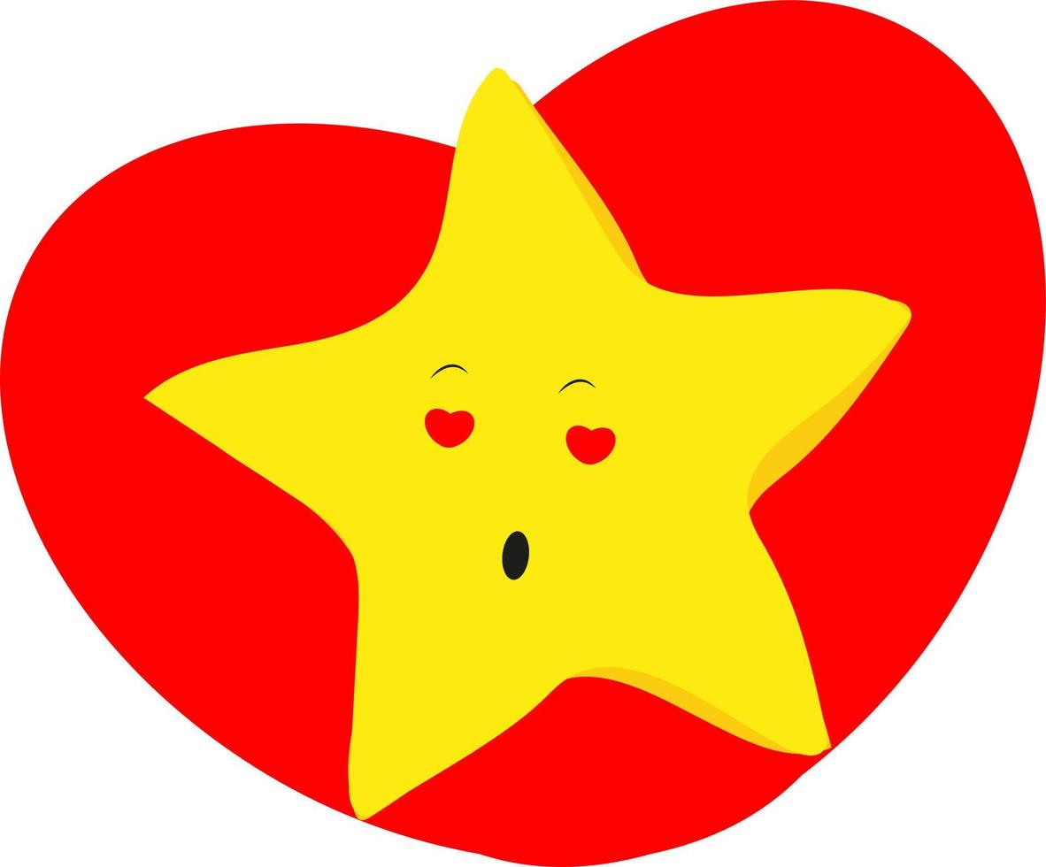 Star in love, icon, vector on white background.