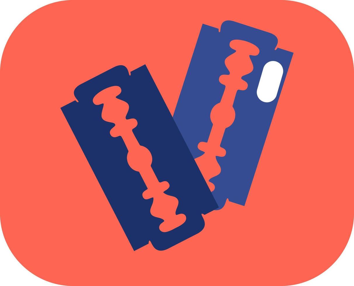 Barber shop razor blade, icon, vector on white background.