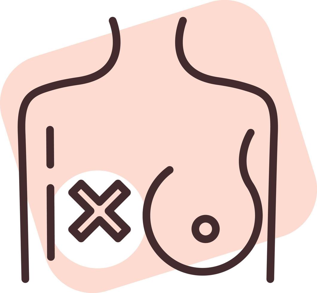 Medical breast, icon, vector on white background.