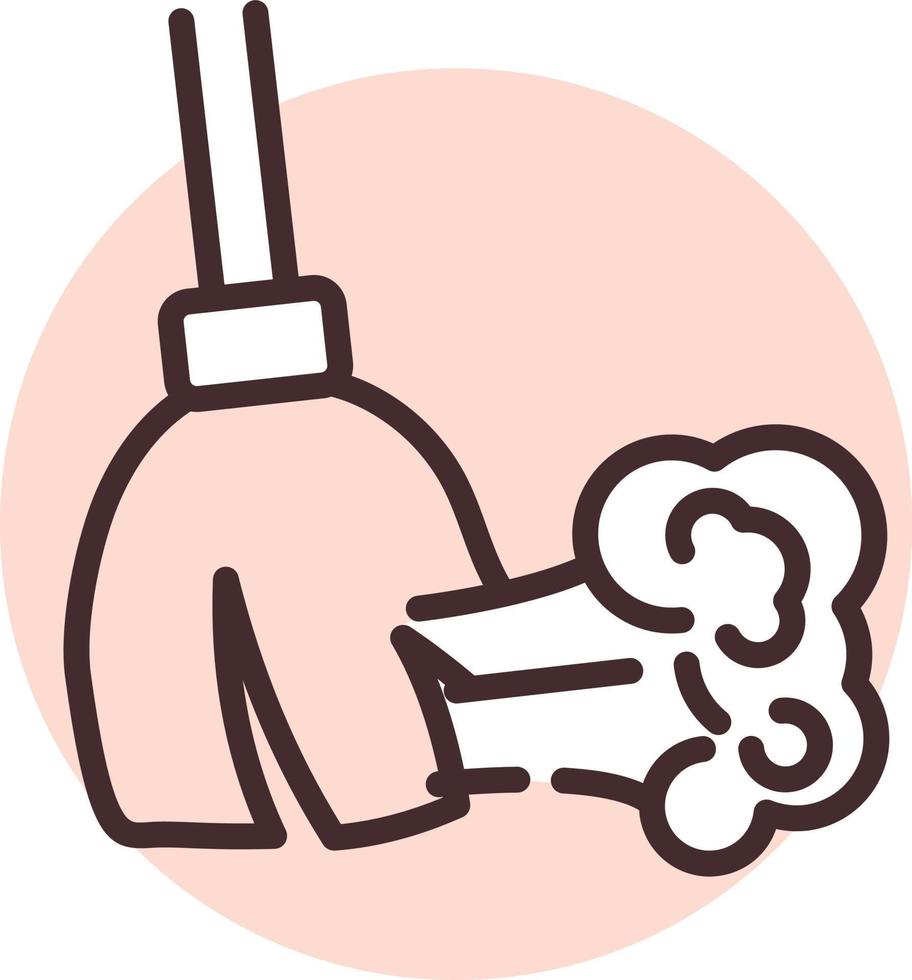 Sanitation mop, icon, vector on white background.