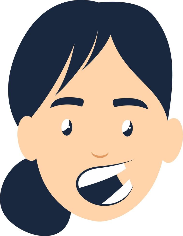 Girl talking emoji, illustration, vector on white background