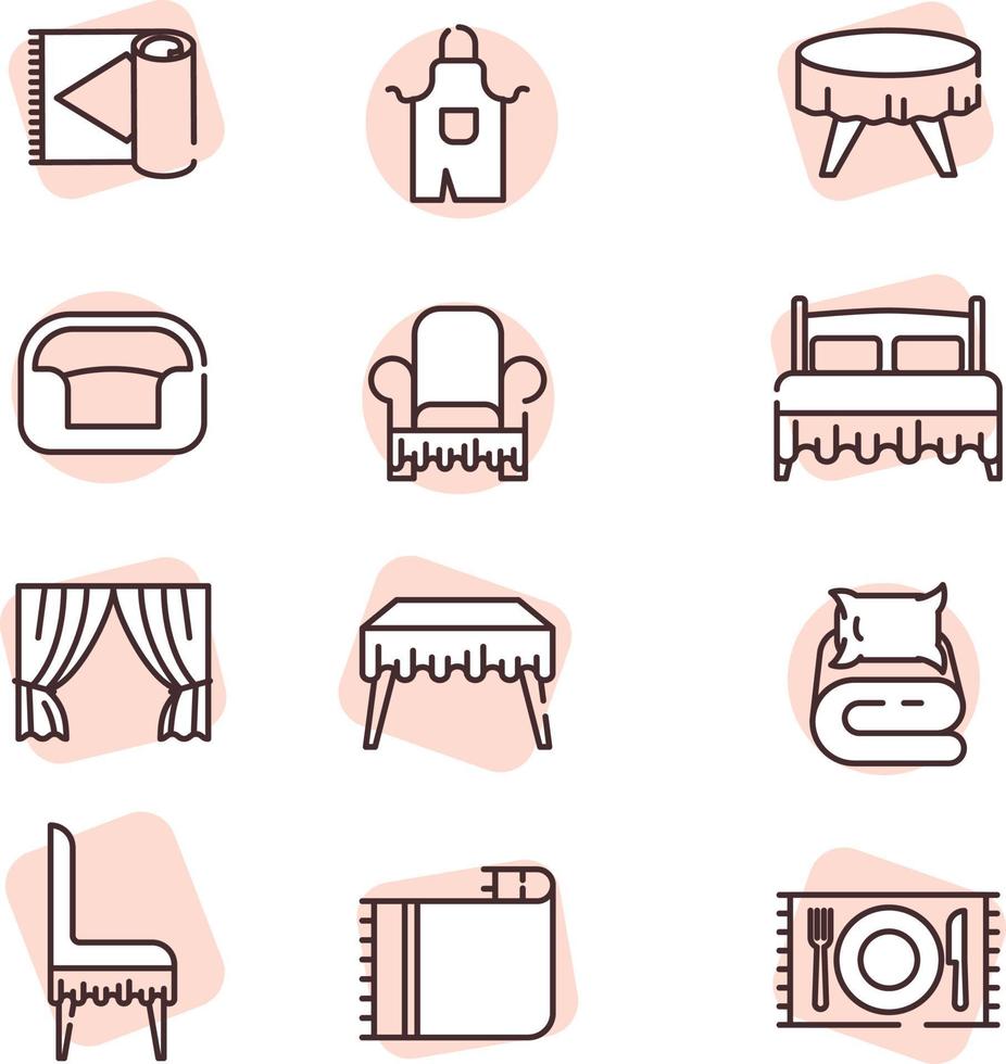 Home textile, icon, vector on white background.
