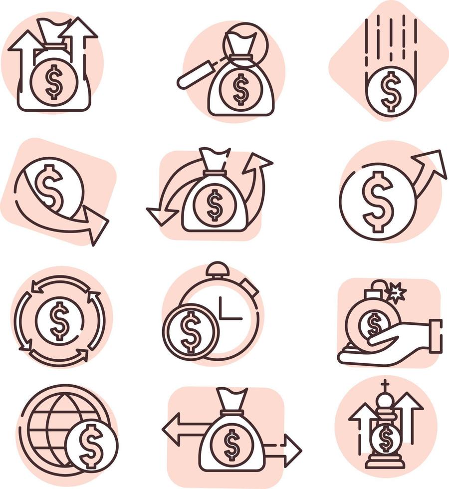 Money analysis, icon, vector on white background.