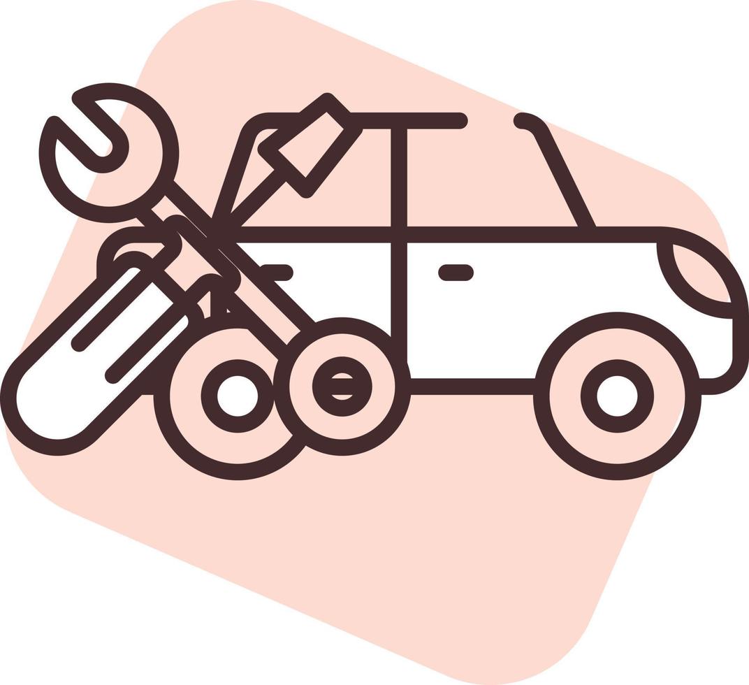 Car repair, icon, vector on white background.