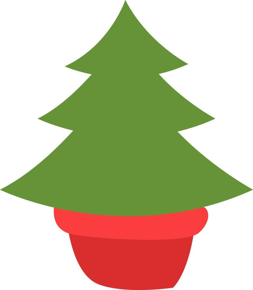 Christmas traditional tree, icon, vector on white background.