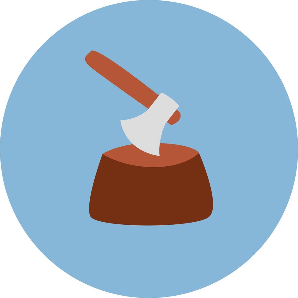 Rural life axe, icon, vector on white background.