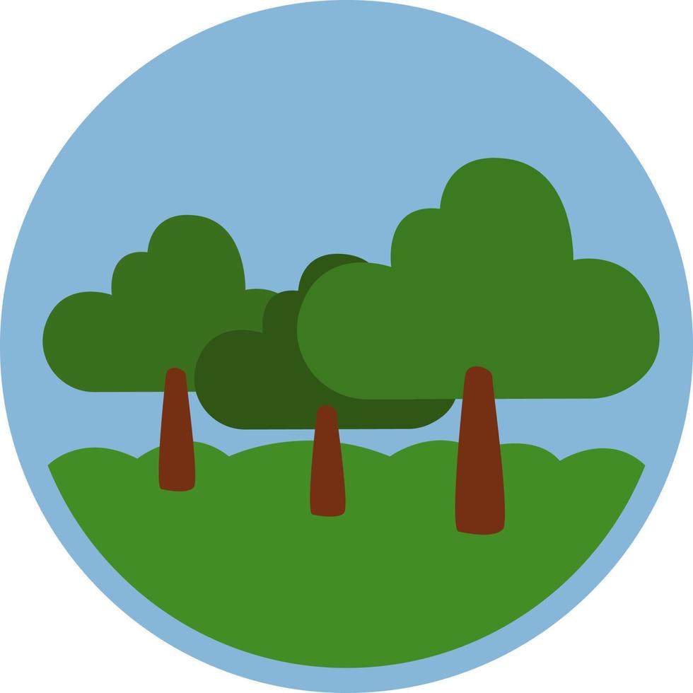 Rural life forest, icon, vector on white background.
