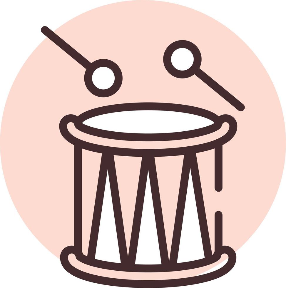 Event drum, icon, vector on white background.