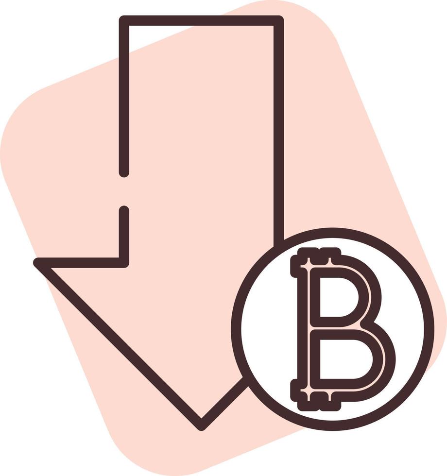 Blockchain decrease, icon, vector on white background.