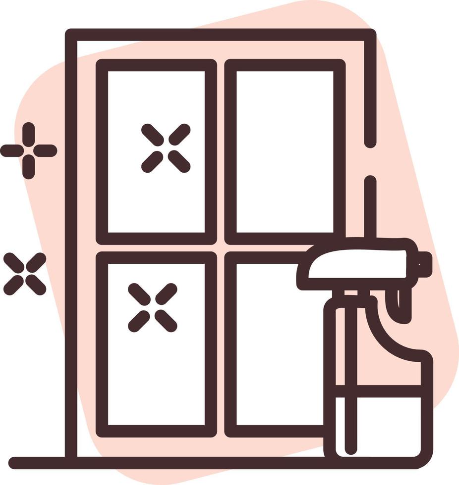 Sanitation glass, icon, vector on white background.