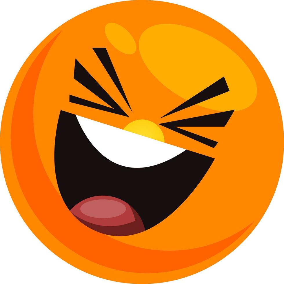 Laughing hard smiley, illustration, vector on white background