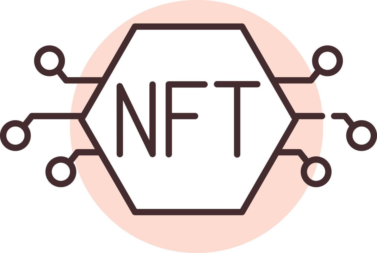 Blockchain NFT, icon, vector on white background.