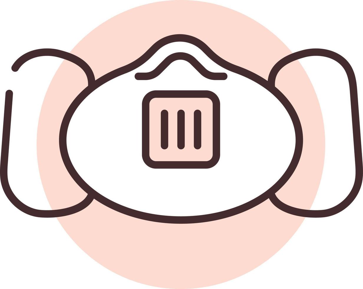 Sanitation mask, icon, vector on white background.