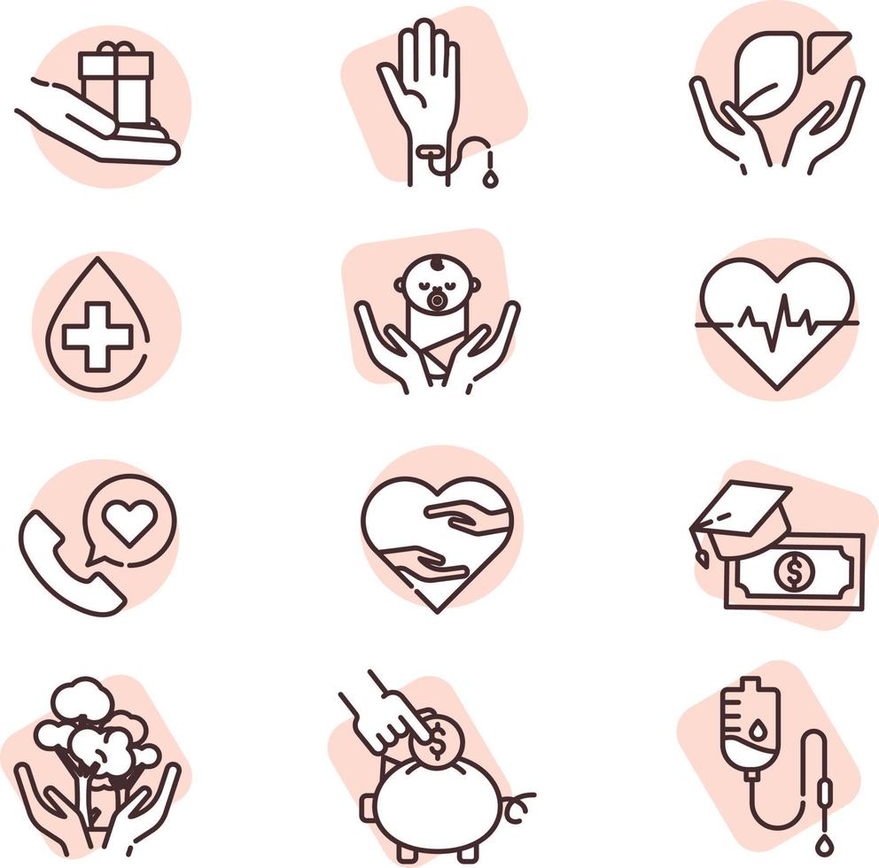 Charity donations, icon, vector on white background.