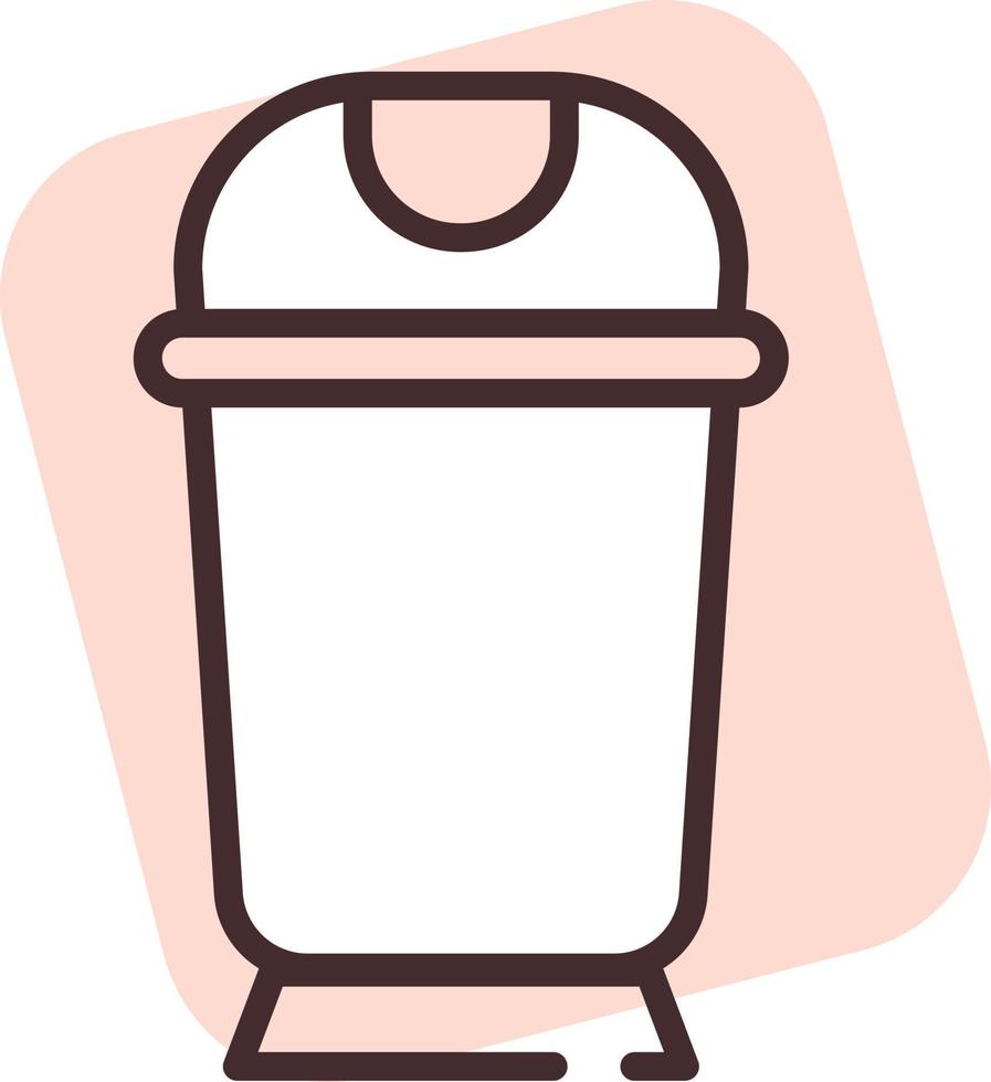 Sanitation trash can, icon, vector on white background.