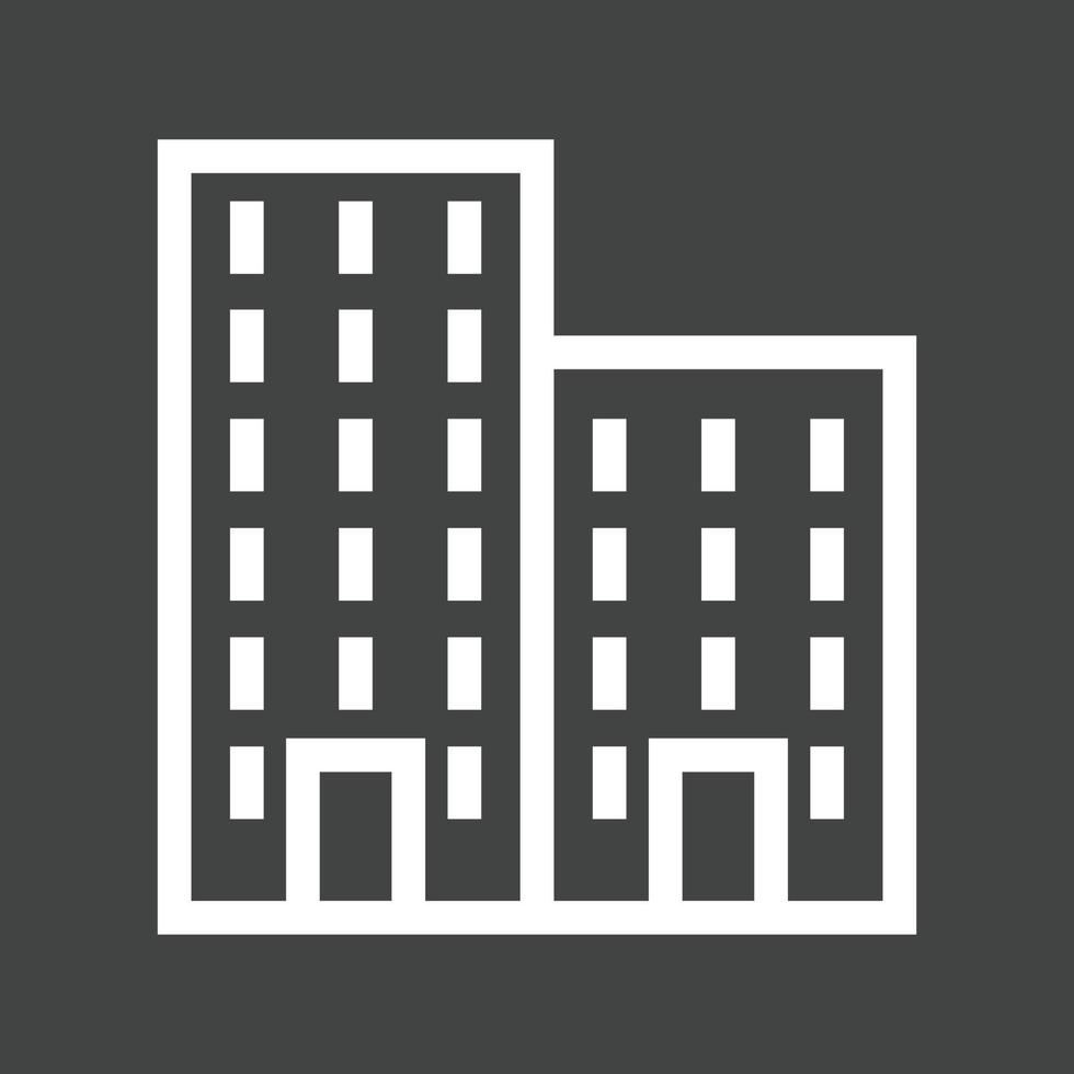 Residential Plaza Line Inverted Icon vector