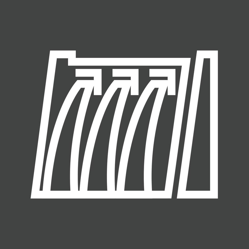 Water Dam Line Inverted Icon vector