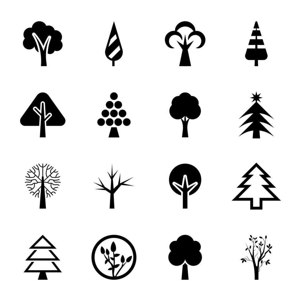 Set of Ecology Glyph Icons vector