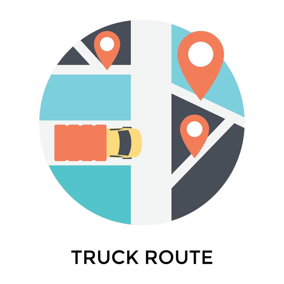 Trendy Truck Route vector