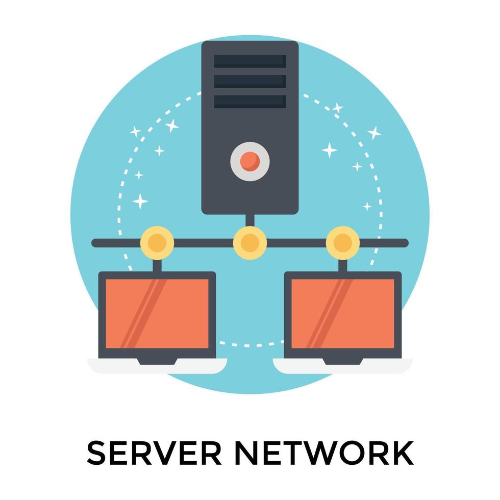 Trendy Server Network vector