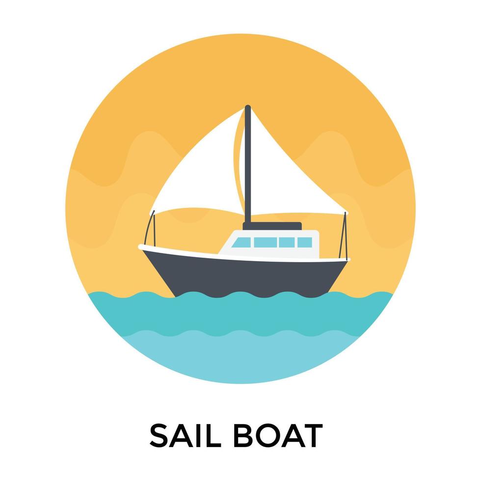 Trendy Sail Boat vector