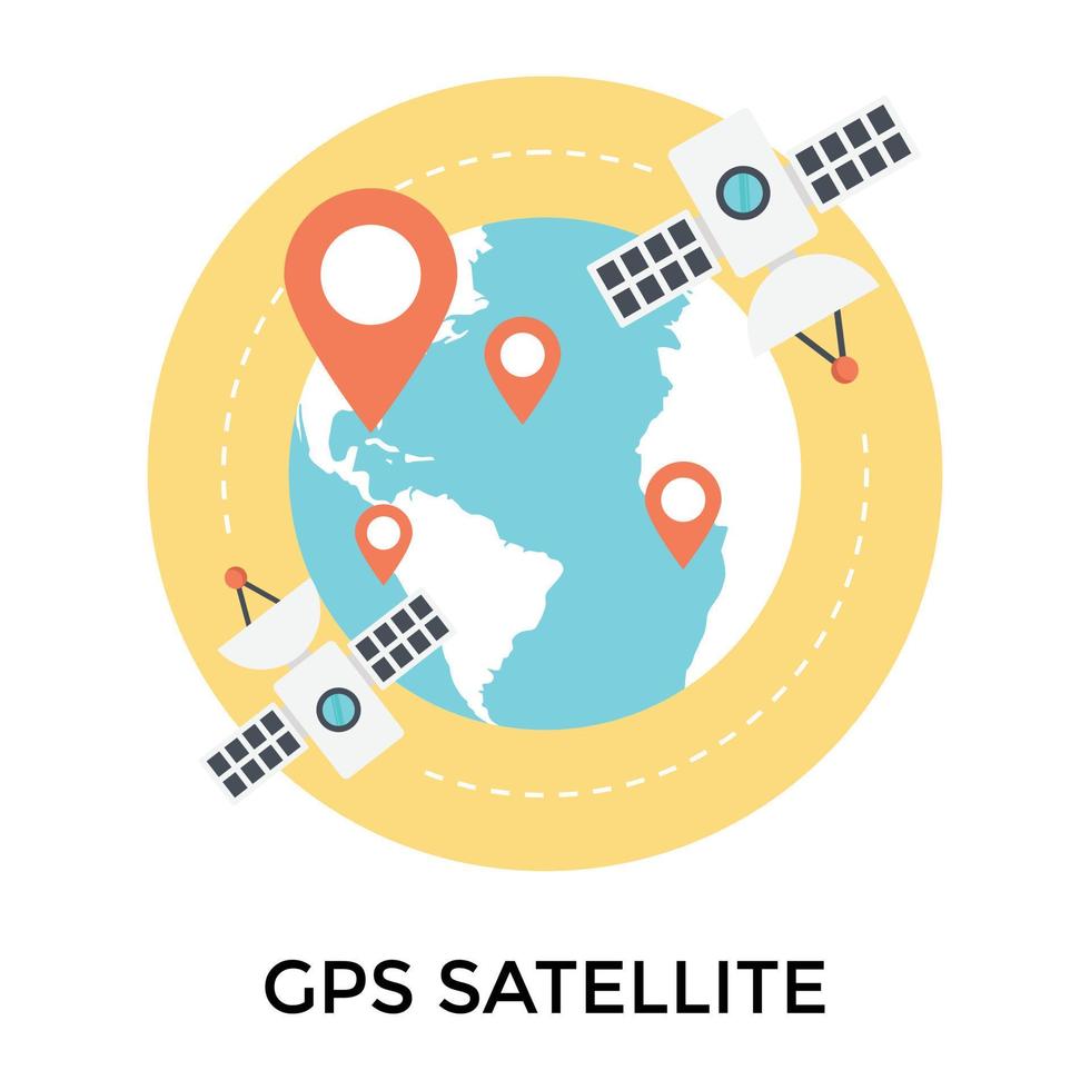 Trendy Gps Satellite vector