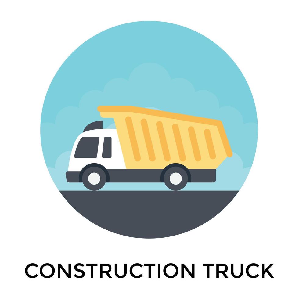 Trendy Construction Truck vector