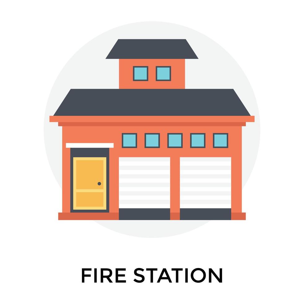 Trendy Fire station vector