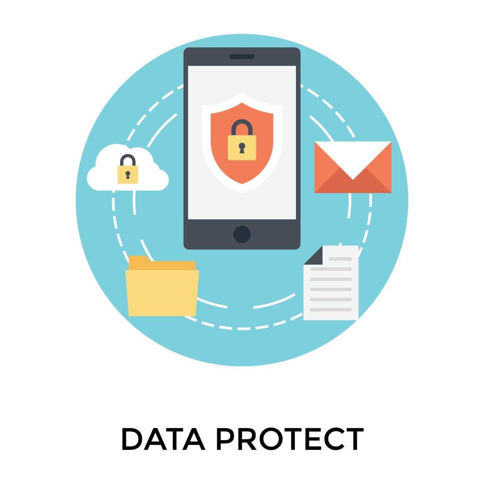 Trendy Data Protection vector