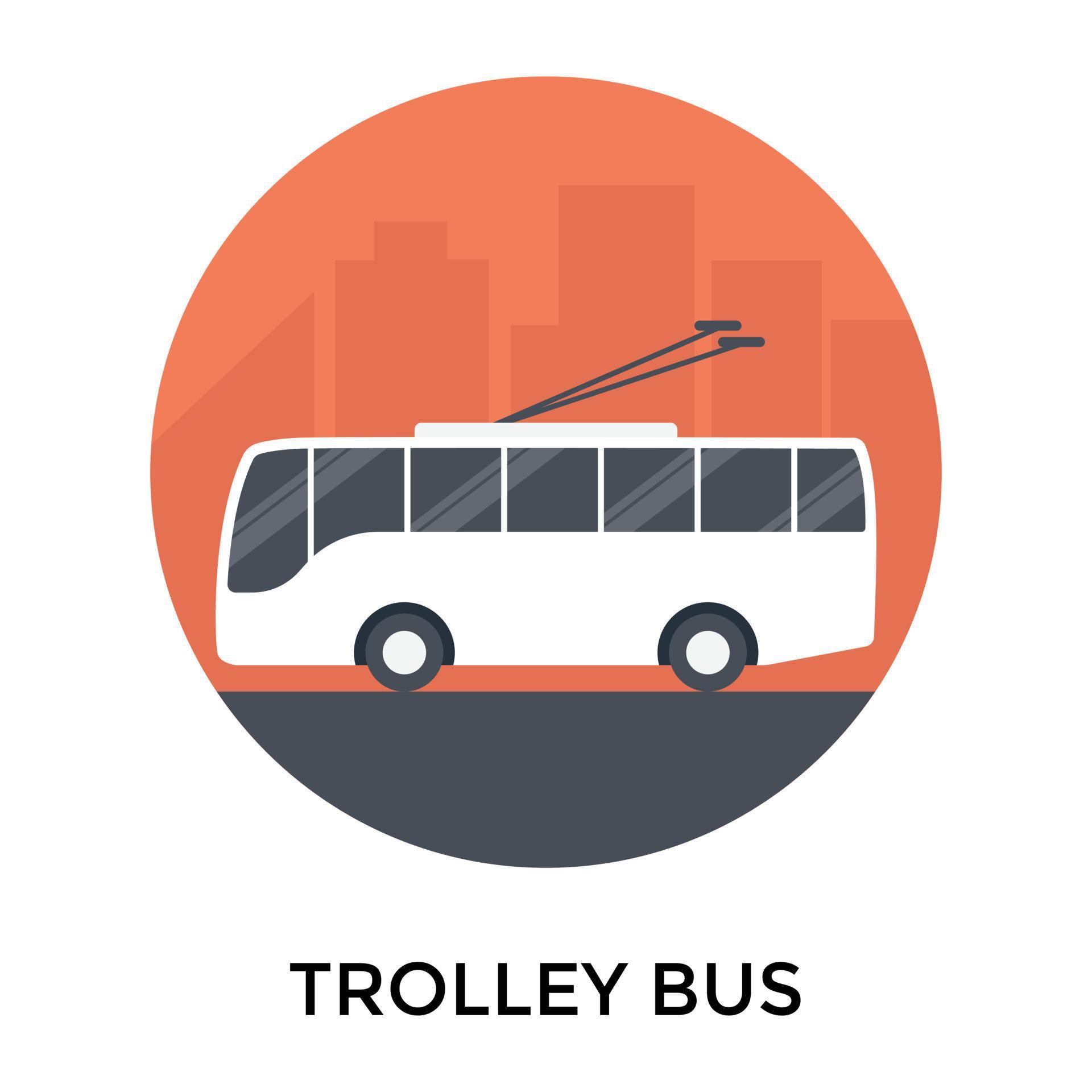 Trendy Trolley Bus 15035502 Vector Art at Vecteezy