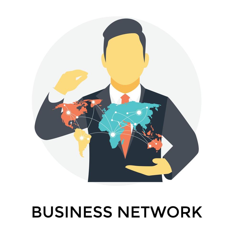 Trendy Business Network vector