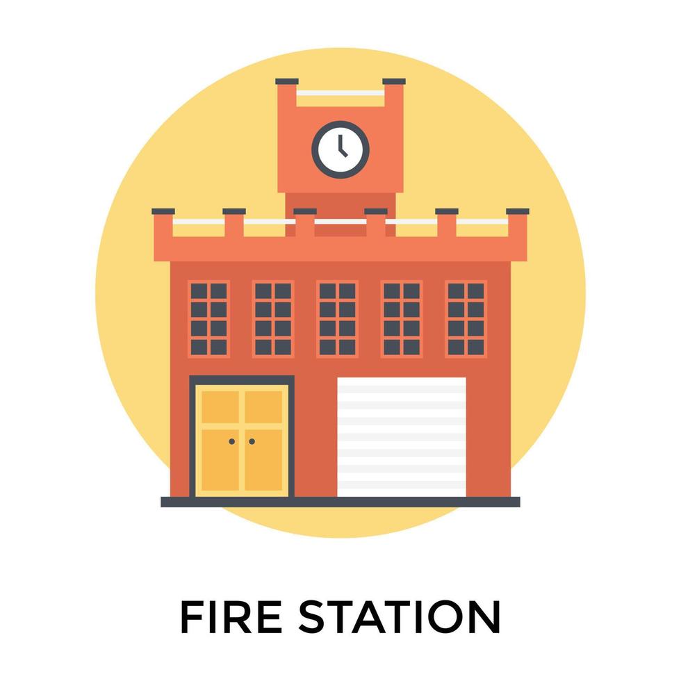 Trendy Fire station vector