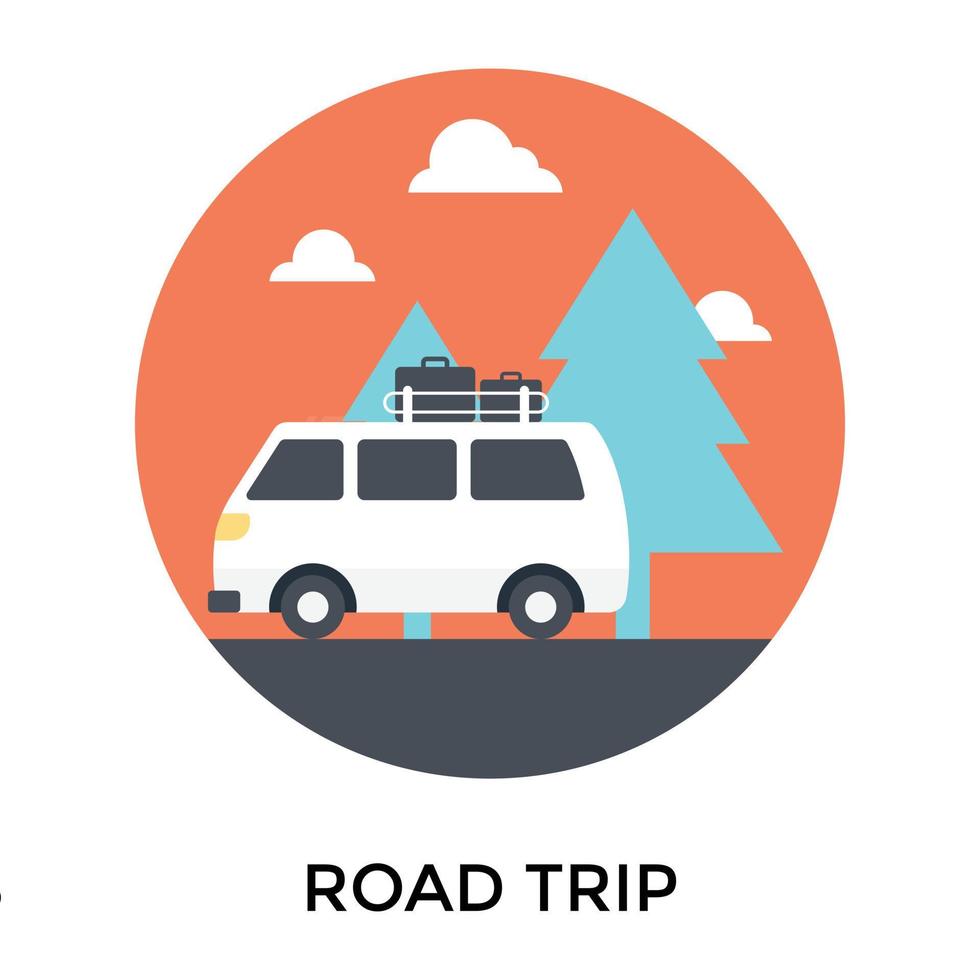 Trendy Road Trip vector