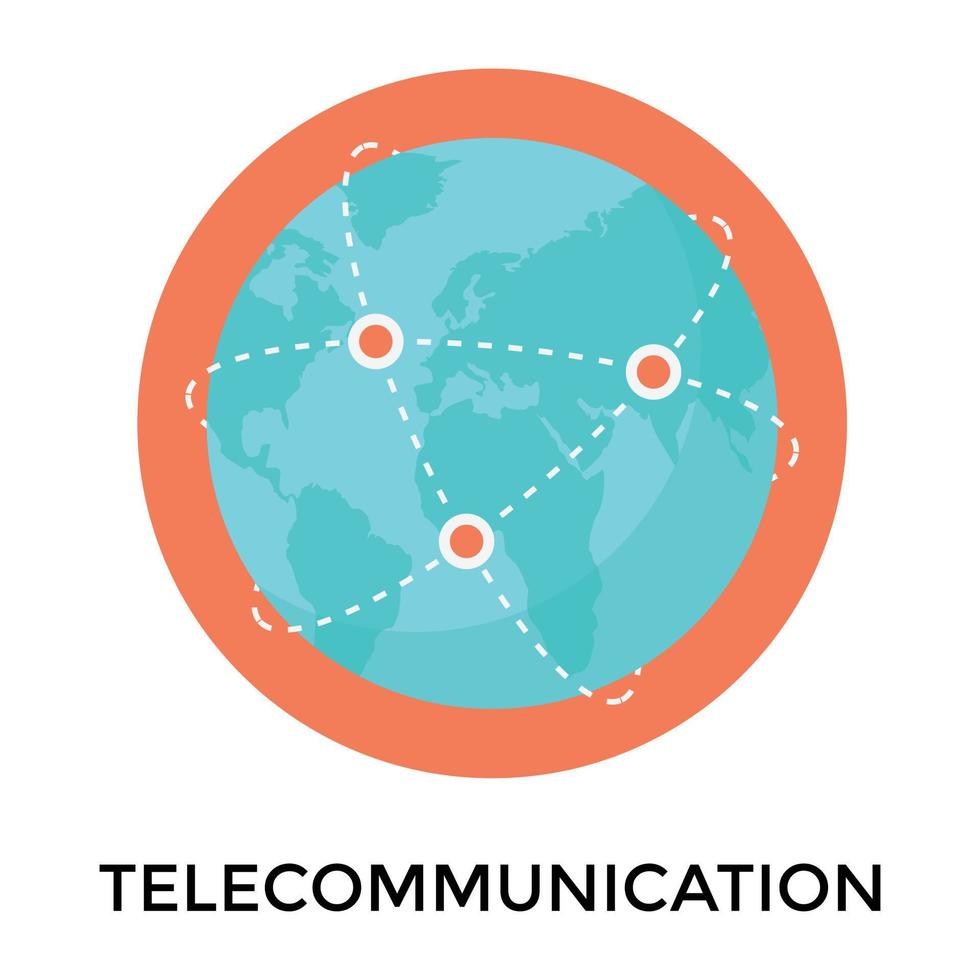 Trendy World Telecommunication vector