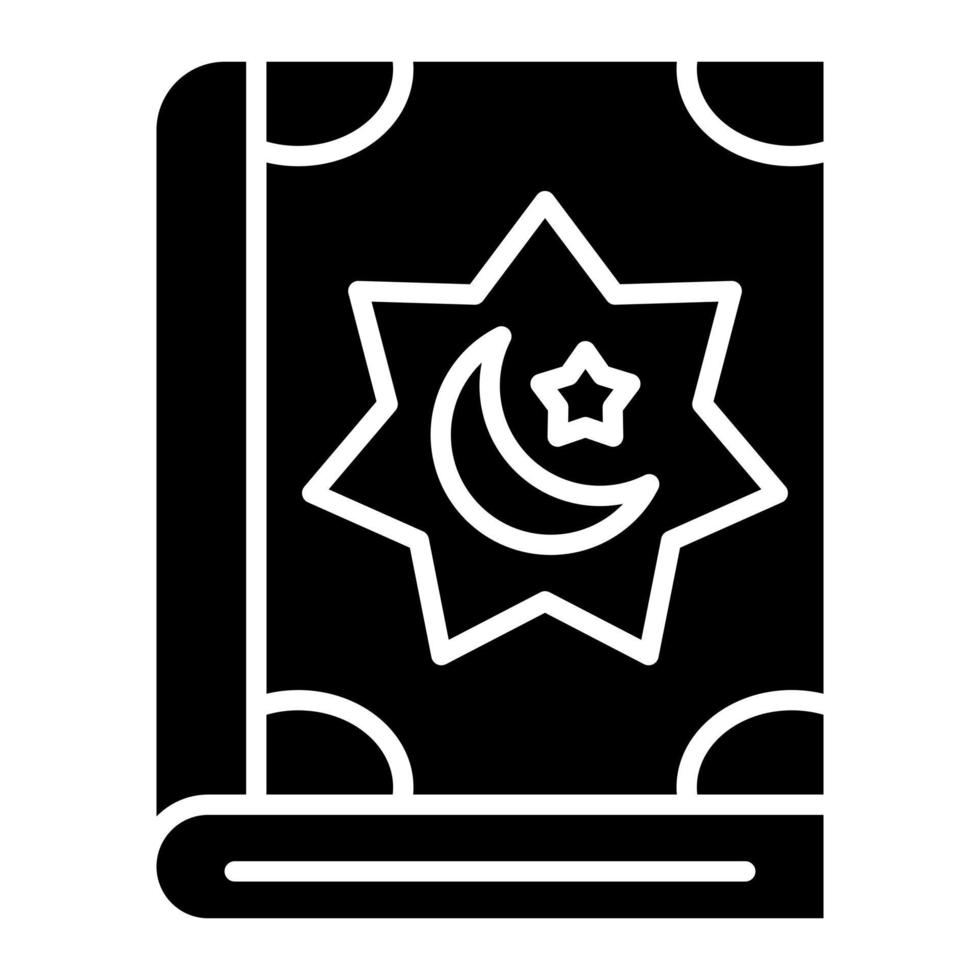 Quran Glyph Icon vector