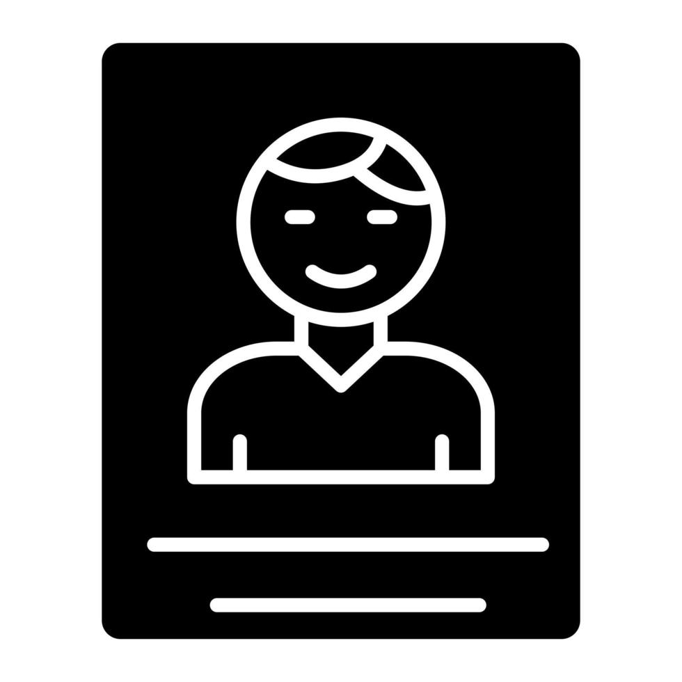 Passport Photo Glyph Icon vector