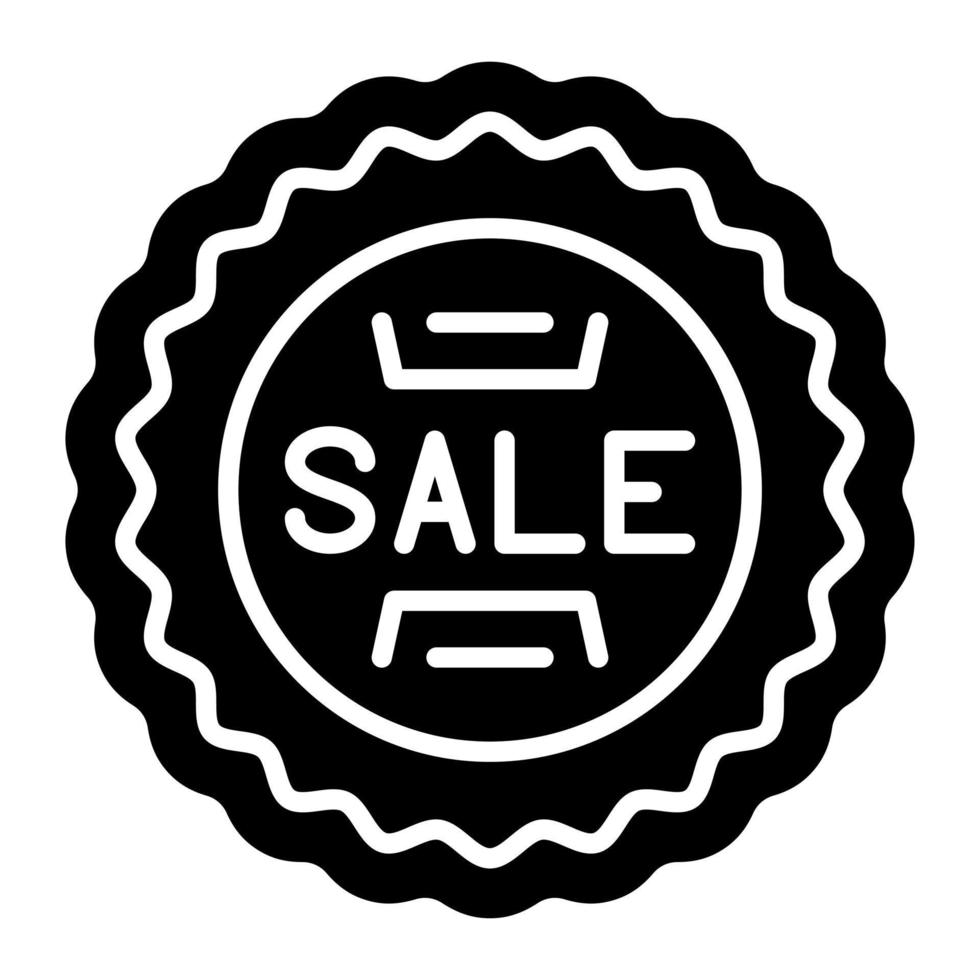 Sale Sticker Glyph Icon vector