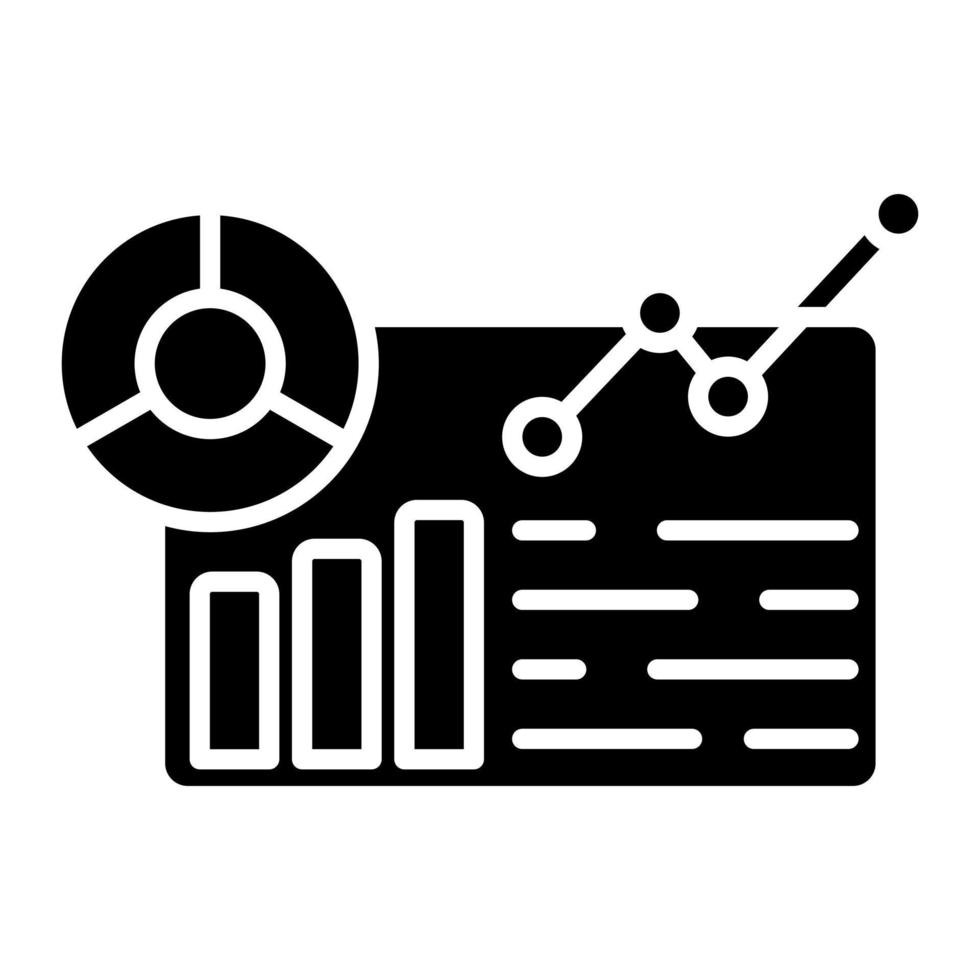 icono de glifo de informes de datos vector