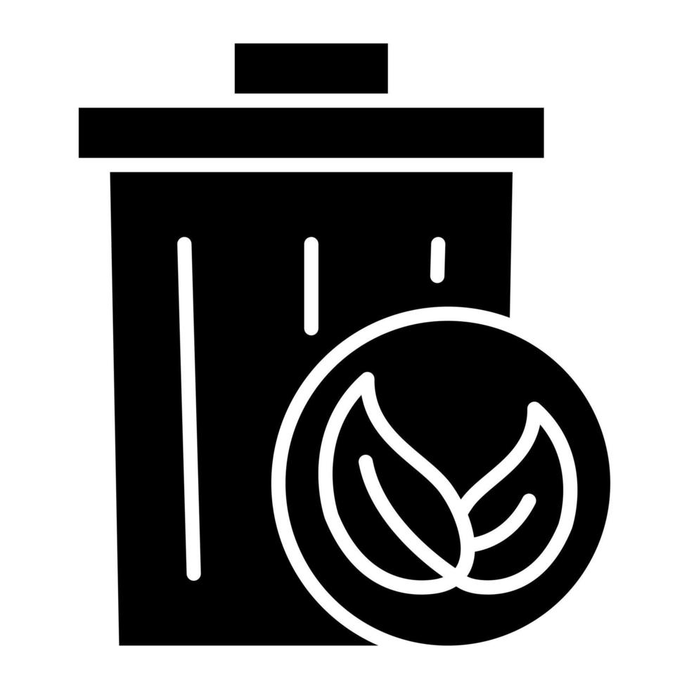 Eco Trash Bin Glyph Icon vector