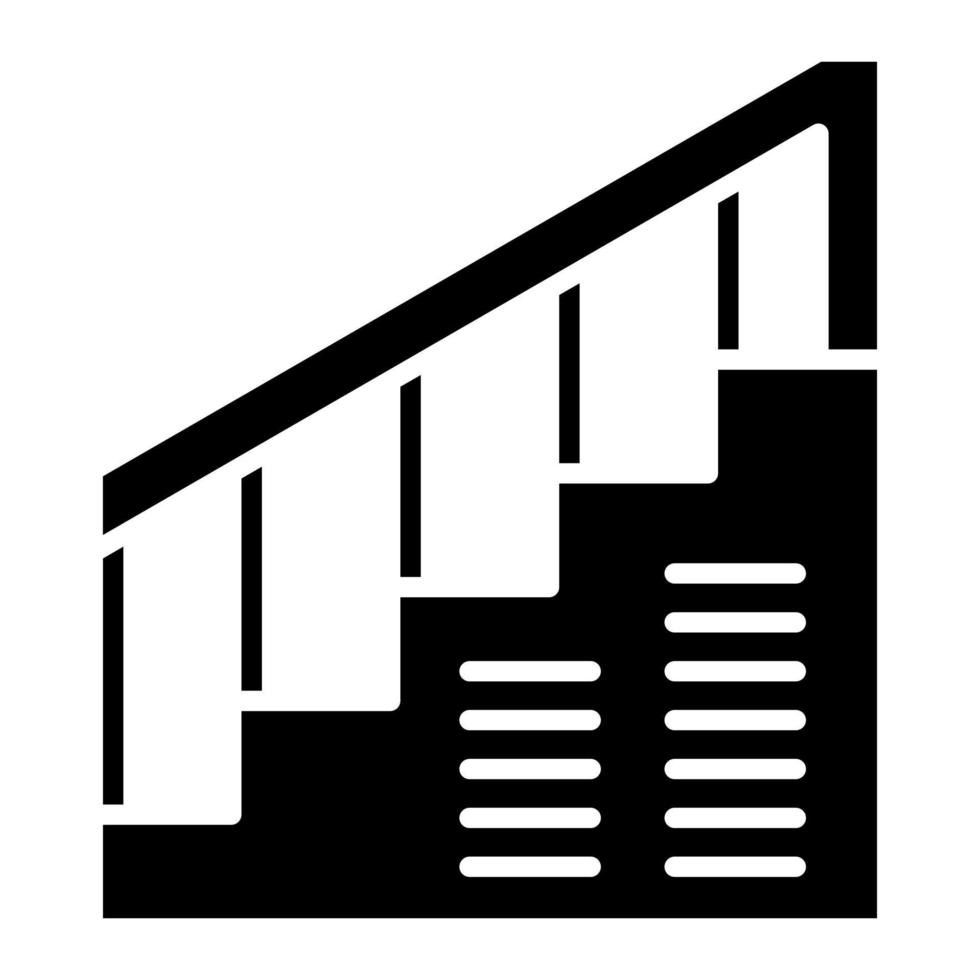 icono de glifo de escalera vector