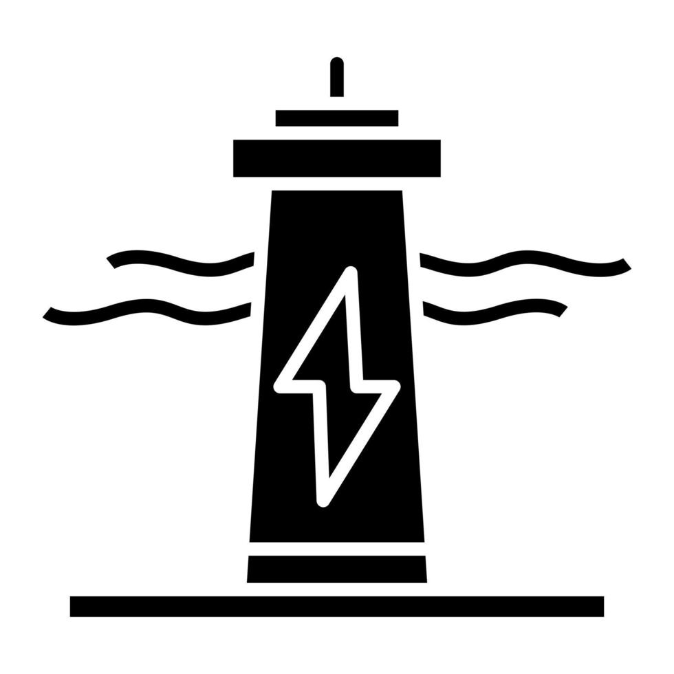 Tidal Power Glyph Icon vector