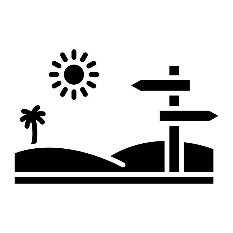 Desert Direction Glyph Icon vector