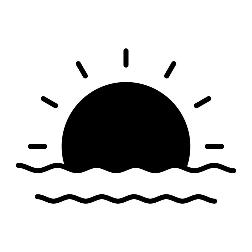 Sunrise Glyph Icon vector